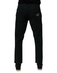 Dolce & Gabbana Dunkelgrüne Baumwoll-Denim-Jeans für Herren im Loose Fit