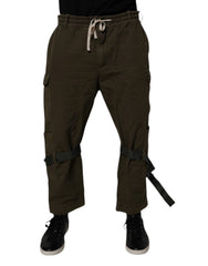 Dolce & Gabbana Braune Cargohose aus Baumwollstretch