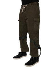 Dolce & Gabbana Braune Cargohose aus Baumwollstretch