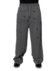 Dolce & Gabbana Graue, gerade Jogginghose aus Baumwolle im RipStyle