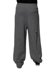 Dolce & Gabbana Graue, gerade Jogginghose aus Baumwolle im RipStyle