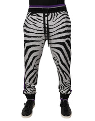 Dolce & Gabbana Schwarz Weiß Zebra Männer Jogger Jogginghose Hose