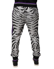 Dolce & Gabbana Schwarz Weiß Zebra Männer Jogger Jogginghose Hose