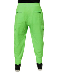 Dolce & Gabbana Neongrüne Cargo-Jogginghose für Herren