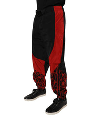 Dolce & Gabbana – Jogginghose mit Leopardenmuster in Schwarz und Rot