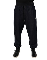 Dolce & Gabbana – Schwarze Jogginghose aus Jacquard-Baumwolle