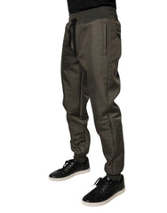 Dolce & Gabbana Braune Jogginghose aus Lammleder für Herren