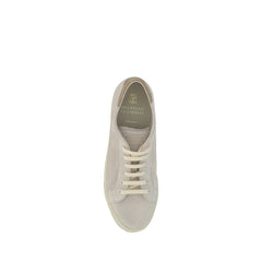 Brunello Cucinelli Sneaker aus cremeweißem Leder