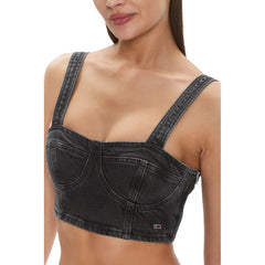 Tommy Hilfiger Jeans Schwarzes Oberteil aus recycelter Baumwolle