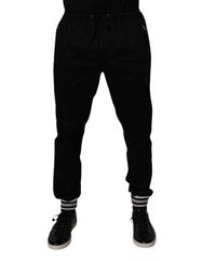 Dolce & Gabbana – Schwarze Jogginghose aus Baumwollstretch