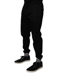 Dolce & Gabbana – Schwarze Jogginghose aus Baumwollstretch