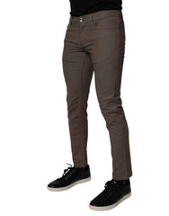 Dolce & Gabbana – Braune Chinohose aus Baumwollstretch