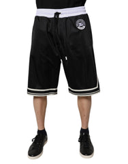 Dolce & Gabbana Schwarz-Weiß Herren Bermuda Sweatshorts Shorts
