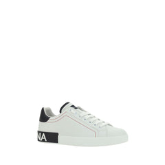 Dolce & Gabbana Weiße Kalbsleder Bos Taurus Low Top Sneaker