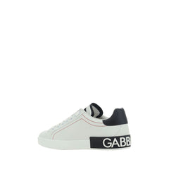 Dolce & Gabbana Weiße Kalbsleder Bos Taurus Low Top Sneaker