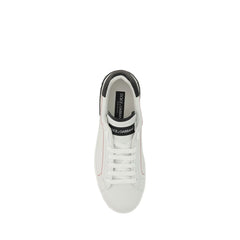 Dolce & Gabbana Weiße Kalbsleder Bos Taurus Low Top Sneaker