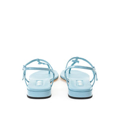 Miu Miu Flip-Flop-Sandalen aus blauem Lackleder