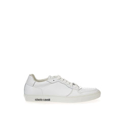 Roberto Cavalli Weiße Low-Top-Sneaker aus Leder