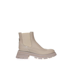 Alexander McQueen Beige Leder Chelsea Boots
