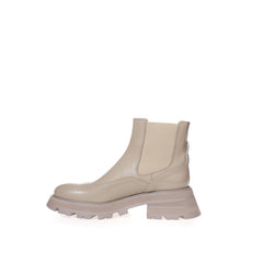 Alexander McQueen Beige Leder Chelsea Boots