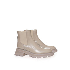 Alexander McQueen Beige Leder Chelsea Boots
