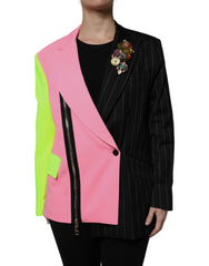Dolce & Gabbana Mehrfarbige Patchwork-Verzierte Manteljacke