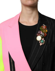 Dolce & Gabbana Mehrfarbige Patchwork-Verzierte Manteljacke
