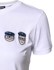 Dolce & Gabbana Weißes #DGFamily Baumwoll T-Shirt mit Rundhalsausschnitt