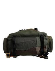 Dolce & Gabbana Militärgrüner Patchwork Reise-Rucksack