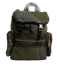 Dolce & Gabbana Militärgrüner Patchwork Reise-Rucksack