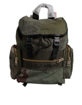 Dolce & Gabbana Militair Groene Patchwork Reistrugzak