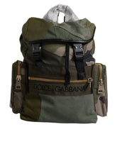 Dolce & Gabbana Militair Groene Patchwork Reistrugzak