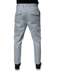 Dolce & Gabbana Light Blue Cargohose aus Baumwolle mit schmal zulaufendem Bein