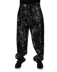 Dolce & Gabbana Schwarze Tie-Dye Baumwoll-Straight-Jeans für Herren