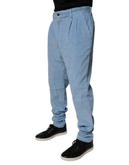 Dolce & Gabbana Light Blue Jeans aus Kordsamt-Baumwolle im Skinny-Schnitt