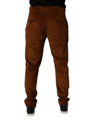 Dolce & Gabbana Dunkelbraune Cord-Baumwoll-Skinny-Jeans