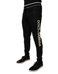 Dolce & Gabbana Schwarze Jogginghose mit mittlerer Bundhöhe für Herren