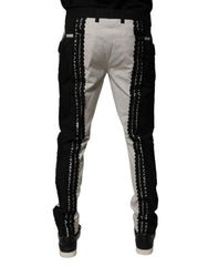 Dolce & Gabbana Weiße Spitzenborte Mid Waist Hose Elegant