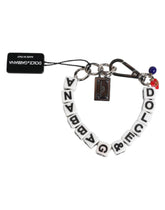 Dolce & Gabbana Armband aus silberfarbenem Messing mit Würfel-Logo und Verzierungen