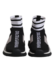 Dolce & Gabbana Black Gray Sorrento Socks Women Sneakers Shoes