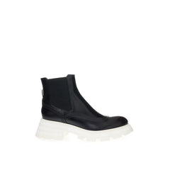 Alexander McQueen Schwarze Leder Chelsea Boots