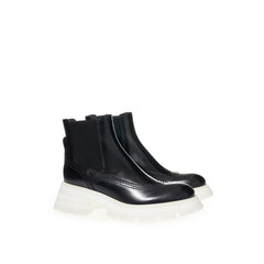 Alexander McQueen Schwarze Leder Chelsea Boots