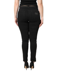 Dolce & Gabbana Schwarze Skinny Jeans aus Baumwolle mit mittlerer Bundhöhe