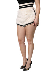 Dolce & Gabbana Weiße Kunstpelz-Hotpants mit hohem Bund