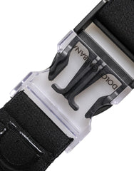 Dolce & Gabbana Black Stretch Polyester Rubberised DG Logo Keychain