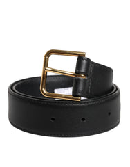 Dolce & Gabbana Schwarzer Ledergürtel mit Metallschnalle