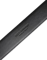 Dolce & Gabbana Schwarzer Ledergürtel mit Metallschnalle