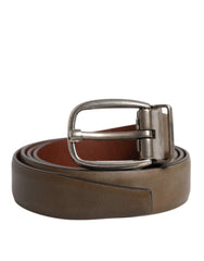 Dolce & Gabbana Brauner Ledergürtel mit klassischer Metallschnalle und Logo