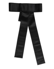 Dolce & Gabbana Schwarzer Satin-Breitgürtel