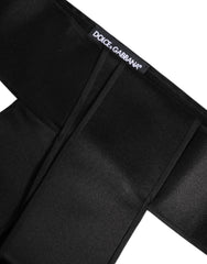 Dolce & Gabbana Schwarzer Satin-Breitgürtel